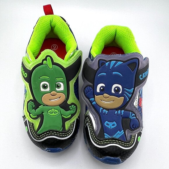 PJ Masks Little Boys Light Up Shoes Athletic Sneakers Blue CatBoy Gekko Size 9 - Picture 2 of 8